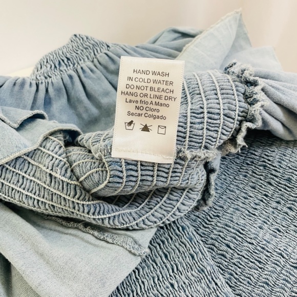 🌸Tea N Rose Soft Denim Mini Stretch Dress Spring Break Various Sizes - Picture 8 of 8